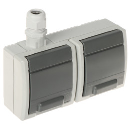 Elektro-Plast AQUANT-G2/V1/EPN Virsmas montāžas dubultā kontaktligzda IP65 16A 230V Āra lietošanai