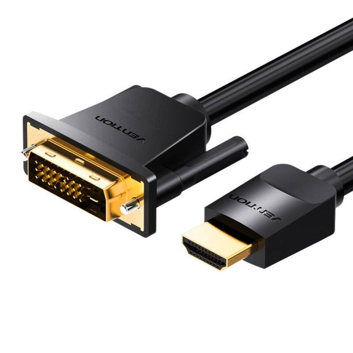 Vention ABFBI HDMI to DVI (24+1) Cable 3m, 4K 60Hz / 1080P 60Hz, Black