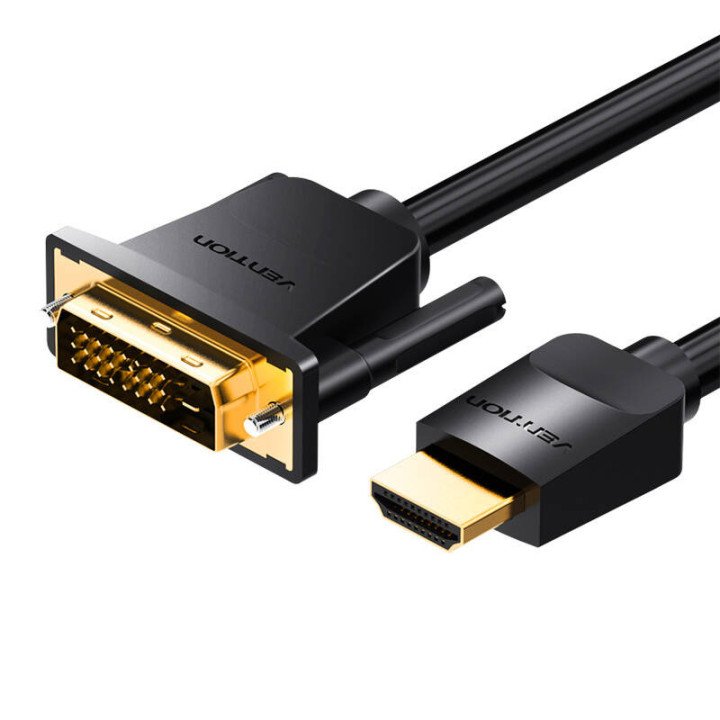 Vention ABFBJ HDMI to DVI (24+1) Cable 5m, 4K 60Hz / 1080P 60Hz, Black