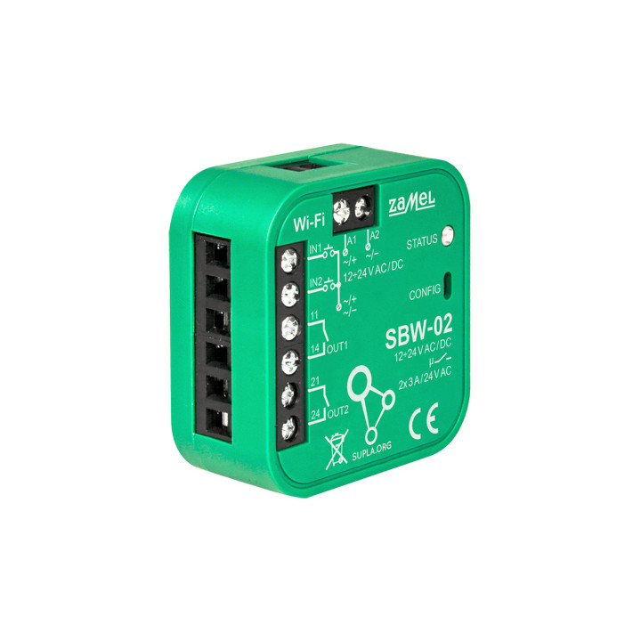 Älykäs portti- ja oviohjain SBW-02 Wi-Fi, SUPLA 12 ... 24 V AC/DC ZAMEL