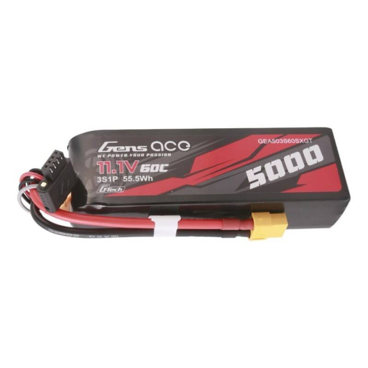 Gens ace G-Tech 5000 мАч 11,1 В 60C 3S1P Короткий аккумулятор с вилкой XT60