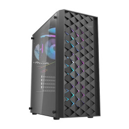 darkFlash DK351 Black Computer Case + 4 RGB Fans