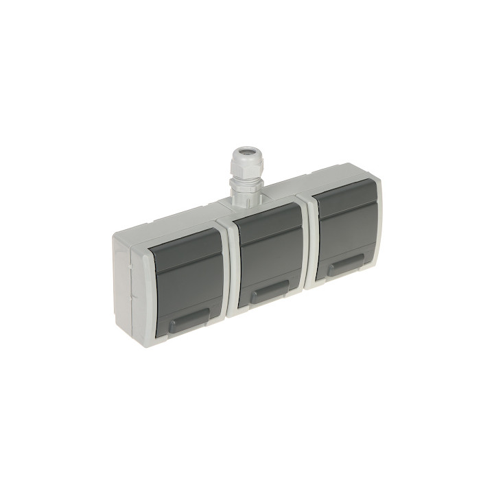 Elektro-Plast AQUANT-G3/EPN 3-Gang Outdoor Socket IP65 16A 230V Surface Mount