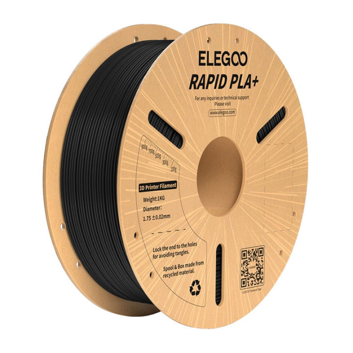 ELEGOO Rapid PLA+ Filament (Black) 1.75mm 1kg
