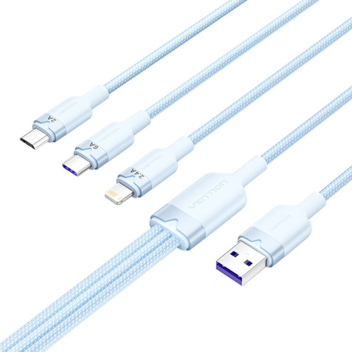 Vention CTRLG USB 2.0 A to 3-in-1 6A Cable 1.5M (Blue)