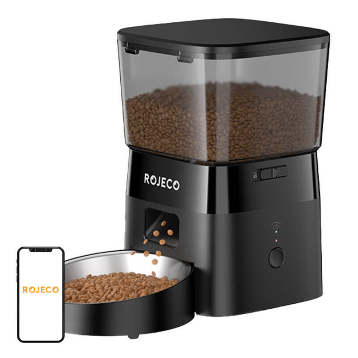 Rojeco RWSQ-12 2L Automatic Pet Feeder WiFi Version (Black)