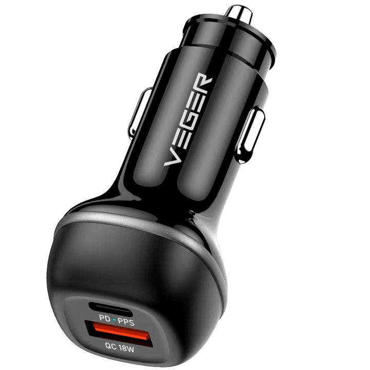 VEGER VG-CC62-1A1C 2-pordiline USB seinalaadija 20 W USB-C ja USB-A kiirlaadija