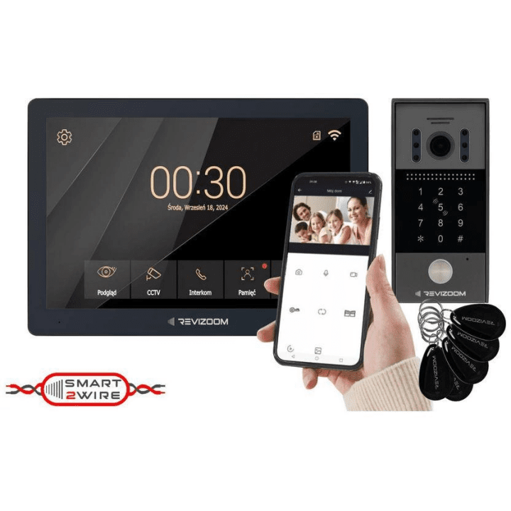 Revizoom RM-T203HD black – vaizdo domofono rinkinys su RC-212HD-CK1 kamera