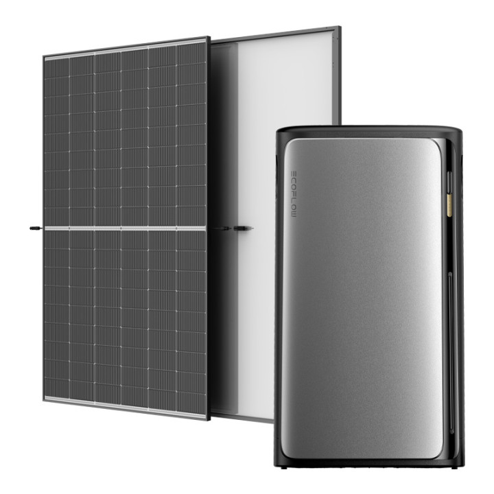 Balkona fotoelements ar enerģijas uzglabāšanu 1,92 kWh EcoFlow STREAM Ultra 1020W.
