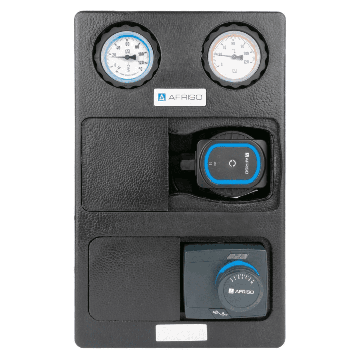 PrimoTherm K 180-2 DN25 AP 3-WM-SM pumbagrupp, AFRISO APH 25-7/180 pump, ARV Kvs 12 segamisventiil, ARM 343 ProClick täitur
