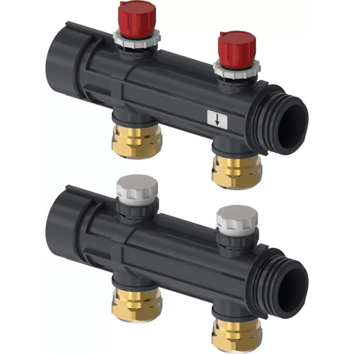 Uponor Magna kahesuunaline kollektori segment 2x25mm PE-Xa 25x2,3 reguleerventiilide pistik 25x2,3