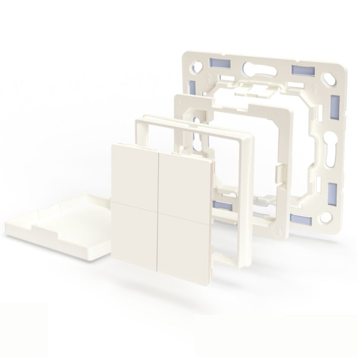Shelly BLU Wall Switch 4 belaidis jungiklis + adapteris Legrand / Shelly montavimo rėmams