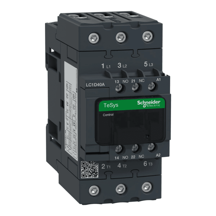 Schneider Electric TeSys D power contactor 40A 3P 1NO 1NC coil 230 VAC box terminals