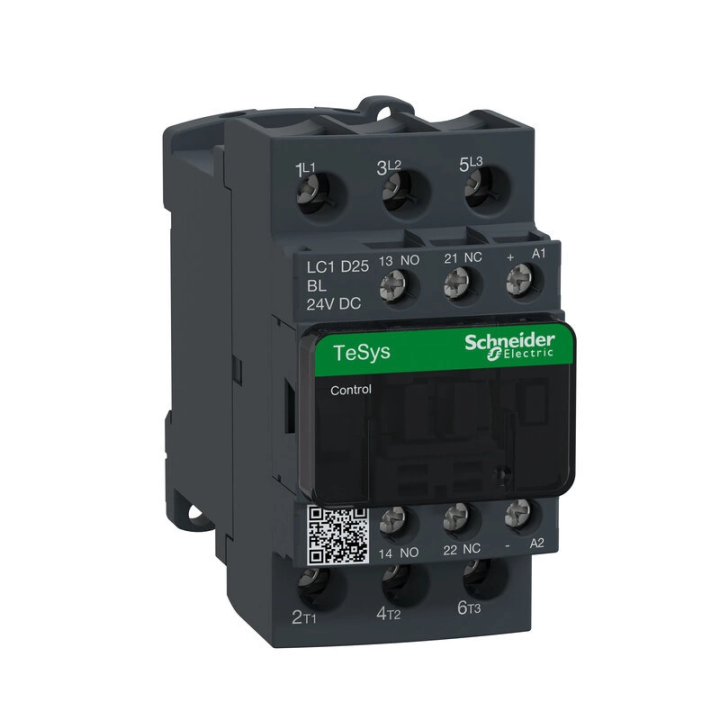 Силовой контактор Schneider Electric TeSys D AC3 25A 3P 1NO 1NC катушка 24 В постоянного тока с низким потреблением