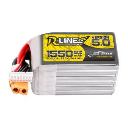 Tattu R-Line Version 5.0 1550mAh 22.2V 150C 6S LiPo Battery with XT60 Connector