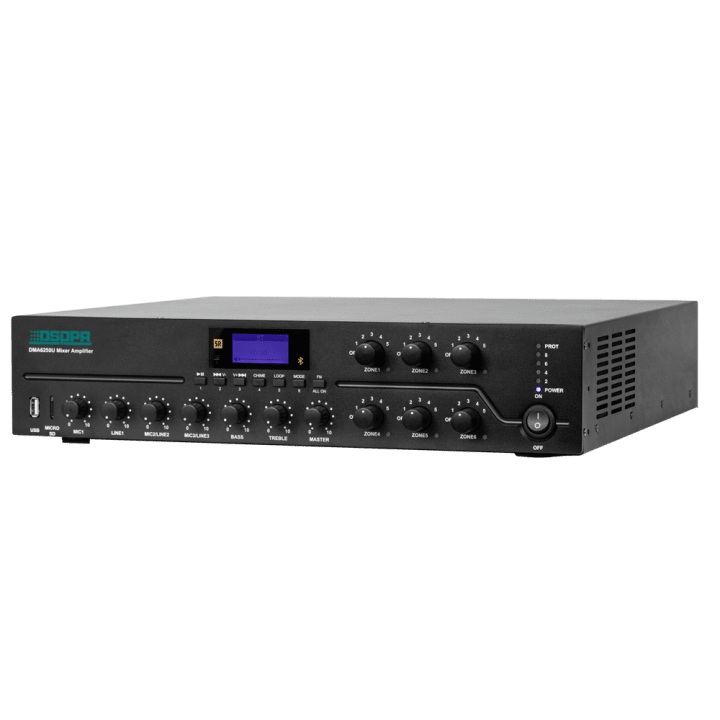 DSPPA DMA6250U Audio miksera pastiprinātājs ar USB ieeju, 60W RMS