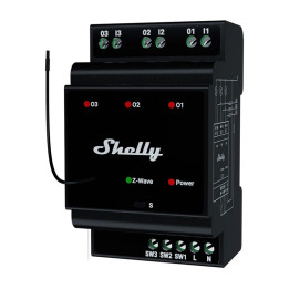 Shelly Qubino Wave PRO 3 viedais DIN-sliedes relejs ar 3 grupām, ar Z-Wave EU Long Range - Sonoff, SmartWise, Shelly ES vairumti