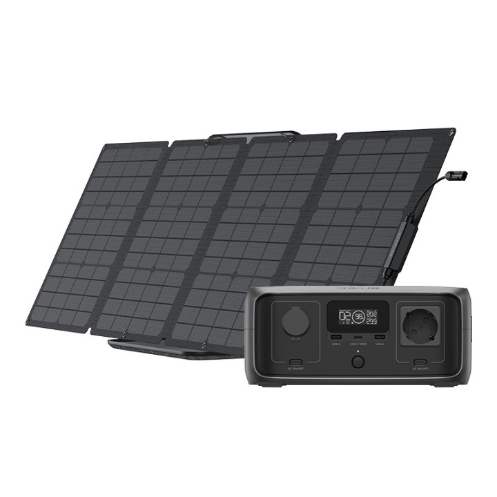 EcoFlow River 3 UPS-i elektrijaam + 110 W päikesepaneelide komplekt (R3U-110W-SB)
