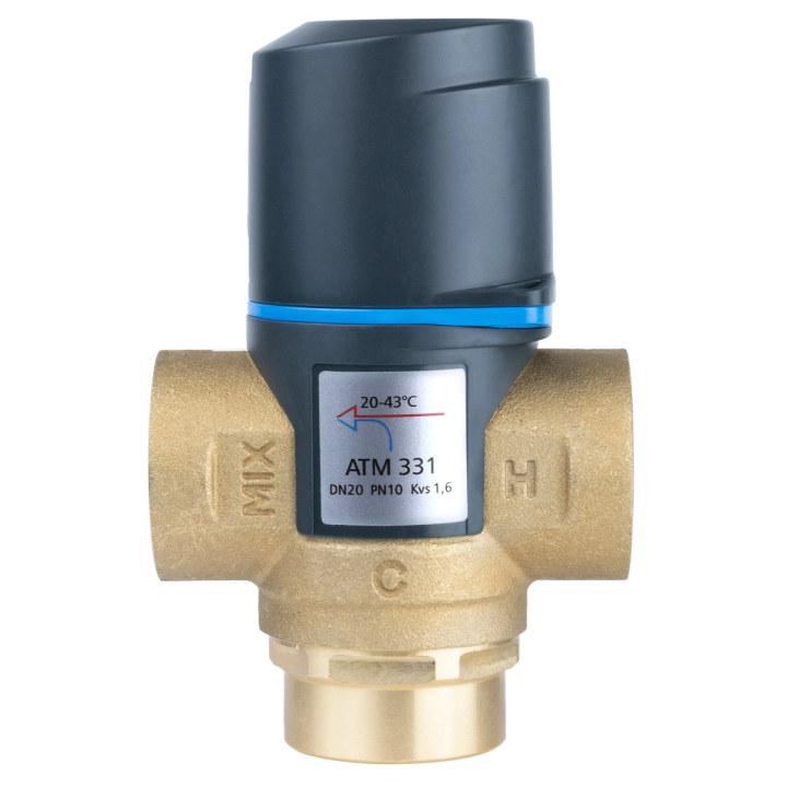 AFRISO ATM 331 – termostata maisīšanas vārsts, DN20, Rp 3/4", 20–43°C, Kvs 1,6 m³/h