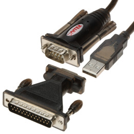 KONVERTERIS Y-105A USB-A / RS232 - DB9 + ADAPTERIS DB9/DB25 UNITEK