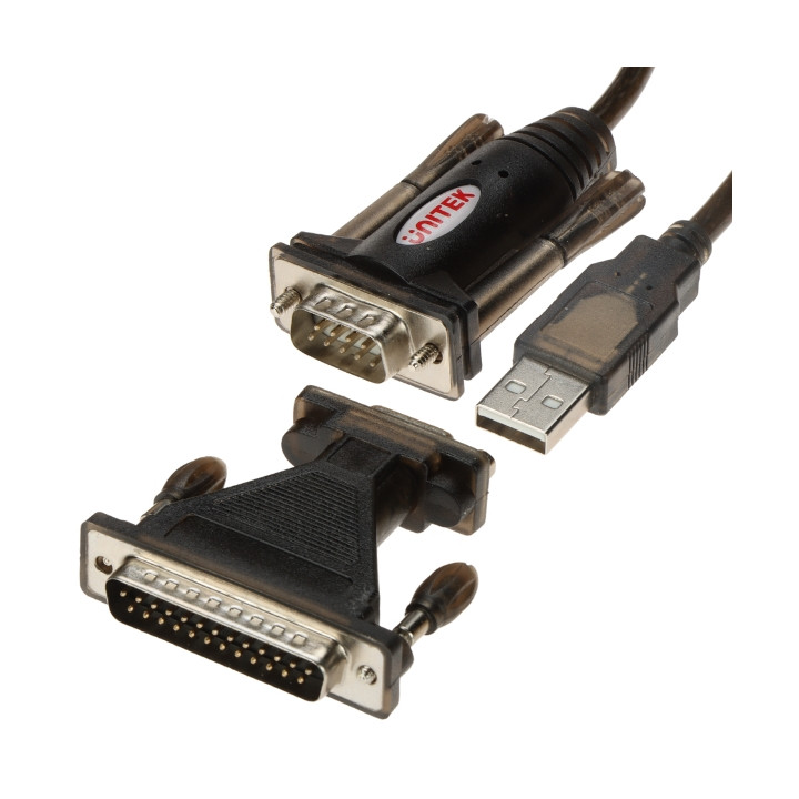 KONVERTERIS Y-105A USB-A / RS232 - DB9 + ADAPTERIS DB9/DB25 UNITEK