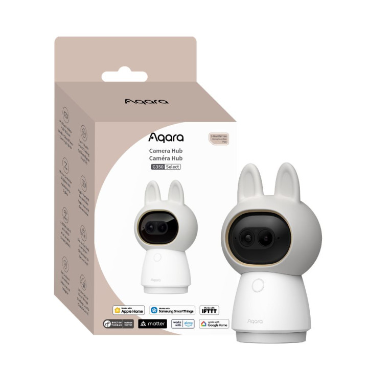 Aqara G350 CAMERA HUB – Älykäs panorointi-/kallistus-/zoom-kamera tekoälyllä toimivalla kasvojen ja lemmikkieläinten tunnistukse