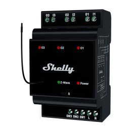 Shelly Qubino Wave PRO 3 viedais DIN-sliedes relejs ar 3 grupām, ar Z-Wave EU Long Range - Sonoff, SmartWise, Shelly ES vairumti