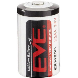 EVE Energy ER14250S 14250 1/2 AA 1200mAh 15mA 3,6V Li-SoCI2 mittelaetav aku