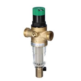 Resideo Braukmann mini-plus filtras su slėgio reguliatoriumi FK06, 3/4 colio, su skalavimu
