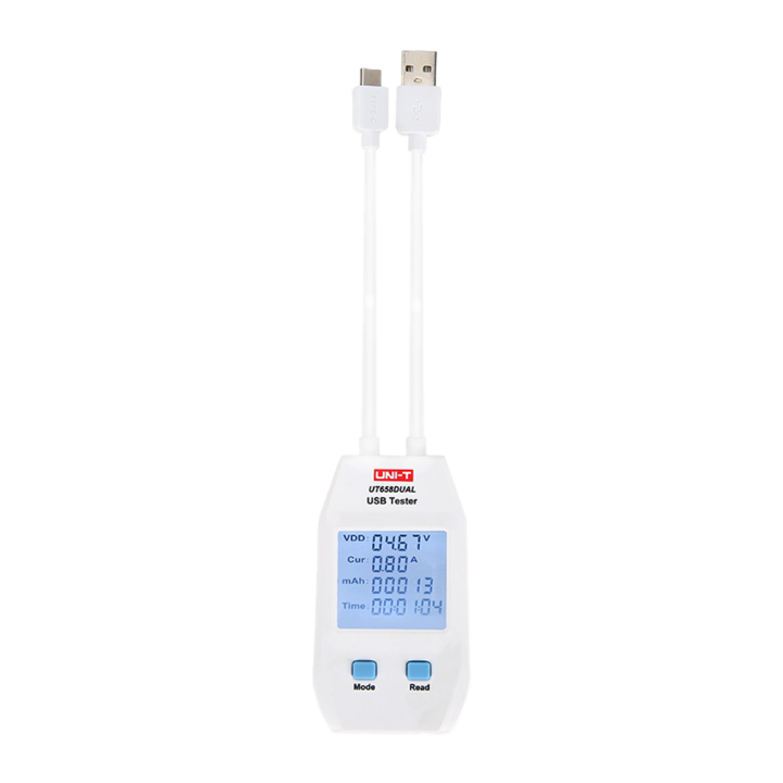 UNI-TREND UT658DUAL USB testeris ar diviem portiem, sprieguma un strāvas mērīšana