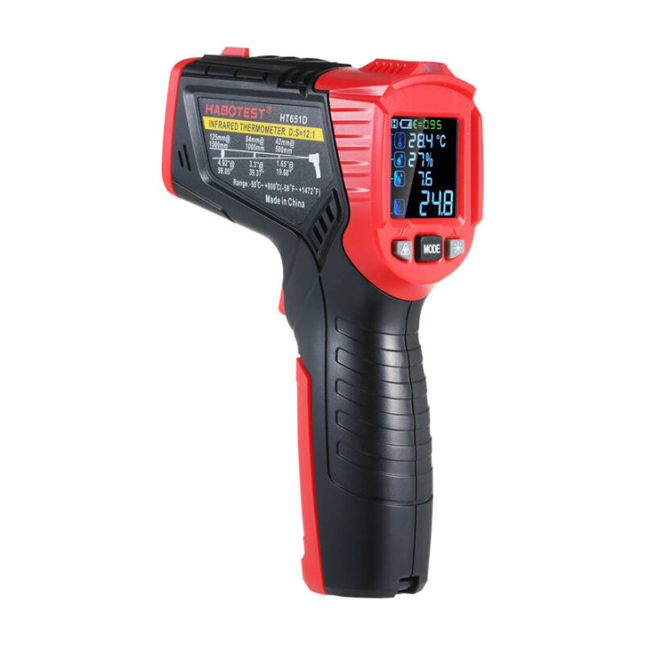 Digitālais lāzera pirometrs Habotest HT651D, mitruma mērītājs