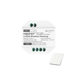 Bezvadu 2,4 GHz MONO 3 zonu 100-230 V relejs PUSH1-3
