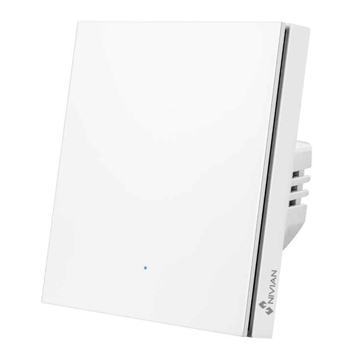 NIVIAN RETAIL NVS-FLATWALLSWITCH-101-WRB Умный настенный выключатель 1-клавишный сенсорный белый Tuya Zigbee