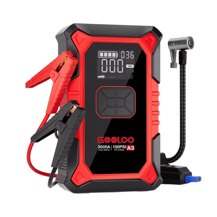GOOLOO A3 2-in-1 Jump Starteris ar kompresoru