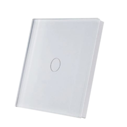 SmartWise wall switch glass touch front panel, white, 1-button