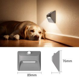 Immax STEP LIGHT belaidis laiptų šviestuvas, PIR jutiklis, sidabrinis