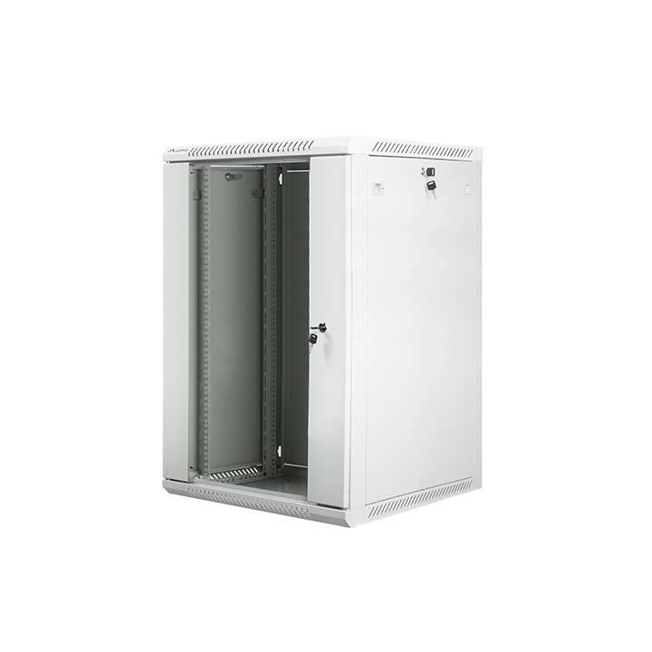 Lanberg :: Rack Cabinet 19” Wall-Mount 18U/600X600 (flat-pack) V2 Grey Glass door