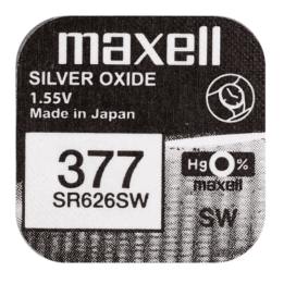 Maxell 377 SR626SW/D377/SR66/280-39 1,55V 28mAh hõbeoksiid 0% Hg aku