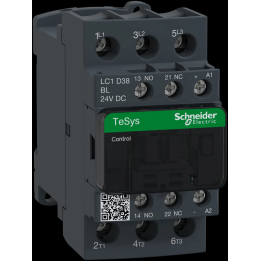 Schneider Electric TeSys Deca 3P 3NO kontaktorius, 1NO+1NC, ritė 24 V DC 38A 18,5 kW 45mm DIN