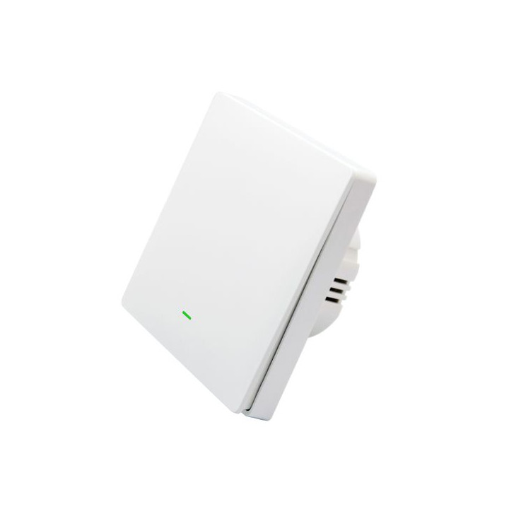 SmartWise B61 UNI Wi-Fi + eWeLink-Remote, 1-gang smart wall switch, universial wiring, physical push-button, white
