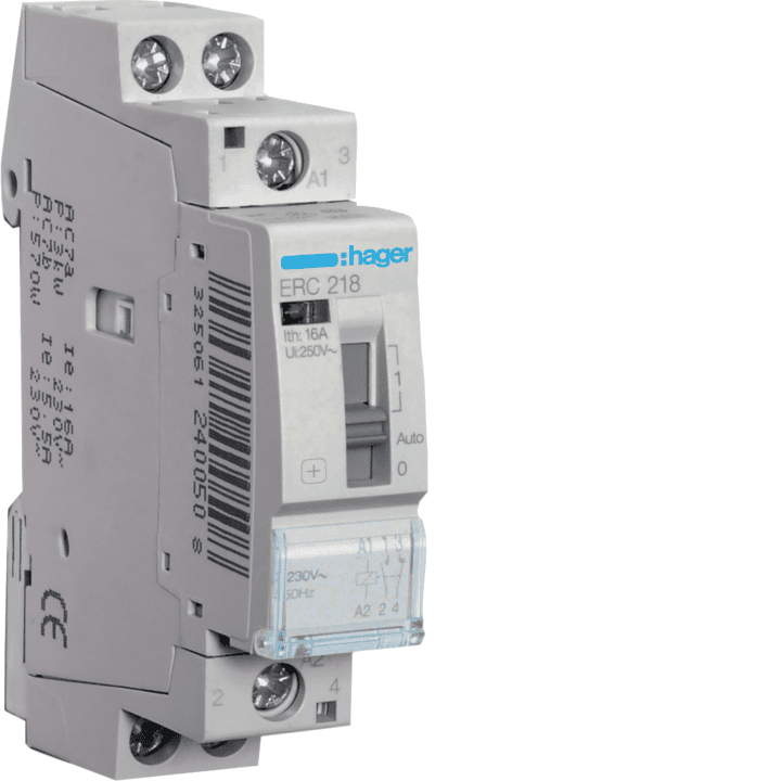 Hager ERC218 Smart Relay Module 16A 1NO+1NC 230V