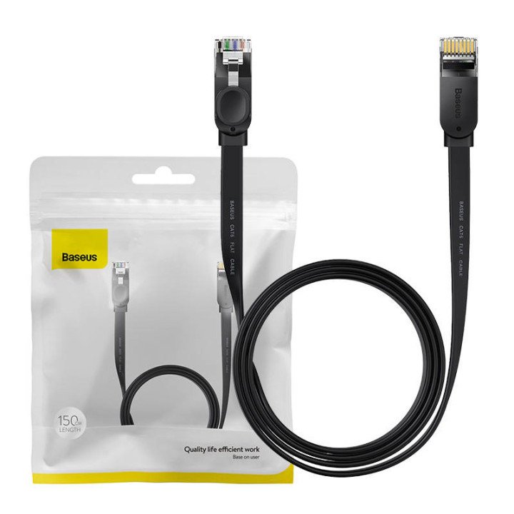 Baseus WKJS000001 Ethernet RJ45 Network Cable, 1Gbps, 1.5m, Black