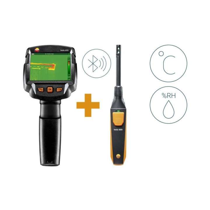 Thermal imager kit Testo 872 Building diagnosis with Bluetooth humidity probe