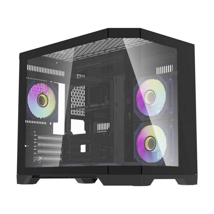 darkFlash FT418 Black Computer Case + 6 aRGB Fans