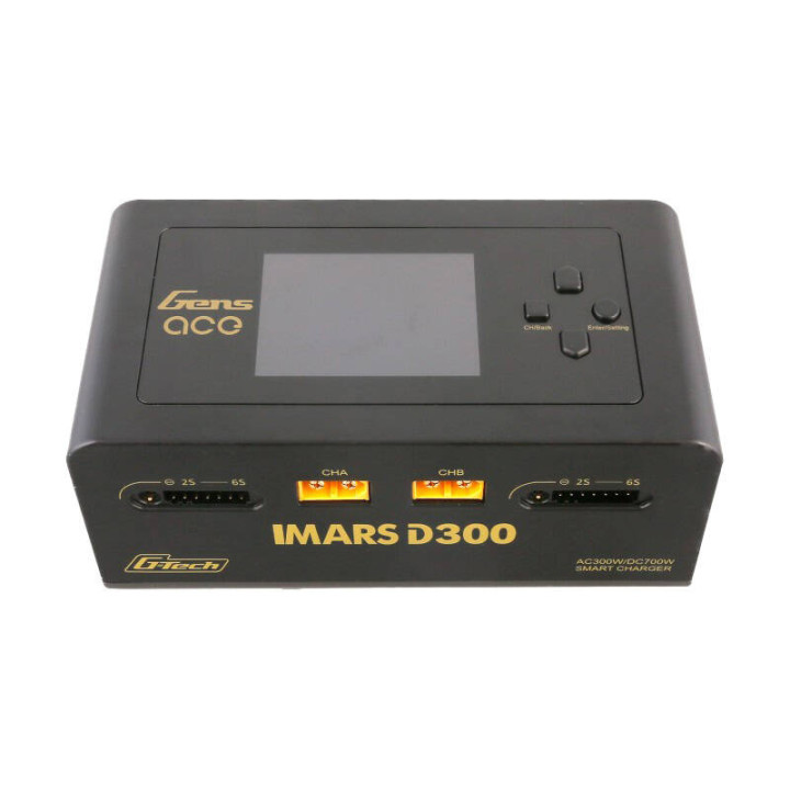 Gens Ace IMARS D300 G-Tech Channel AC/DC 300W/700W RC Зарядное устройство для аккумулятора - ЕС, черный
