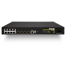 DCN Europe S4600-12X-P-SI 8 portu PoE+ slēdzis ar 4 SFP+ 10G augšupsaitēm, 125W
