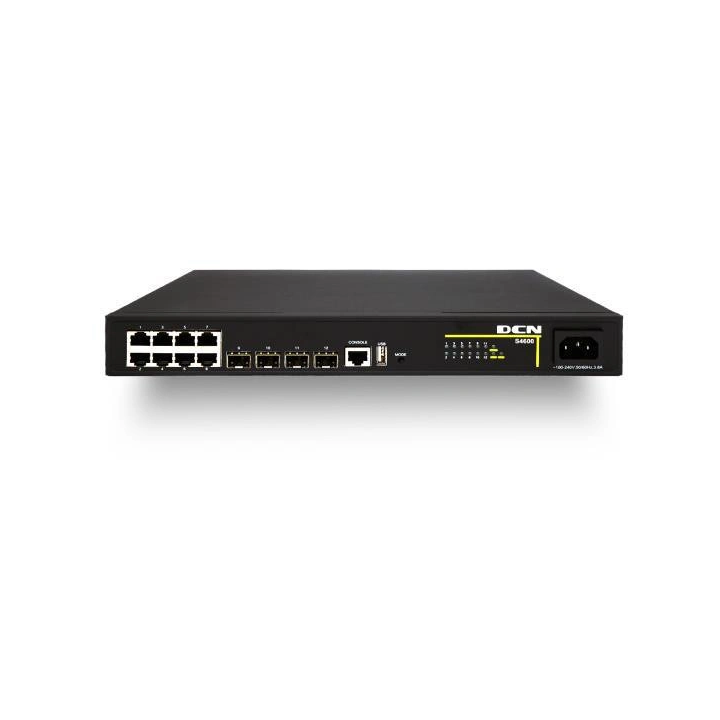 DCN S4600-12X-P-SI L2 valdomas jungiklis 8xPoE+ 4xSFP+ 125W
