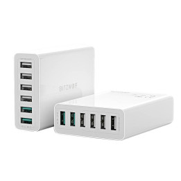 Laturi 6x USB Blitzwolf BW-S15, QC 3.0, 60 W (valkoinen)