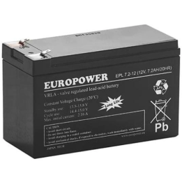 EUROPOWER EPL 7,2-12 T1 – AGM akumuliatorius 12 V, 7,2 Ah