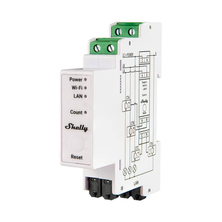 Shelly PRO 3EM-120A Профессиональный трехфазный счетчик электроэнергии нового поколения с контакторным управлением - Sonoff, Sma